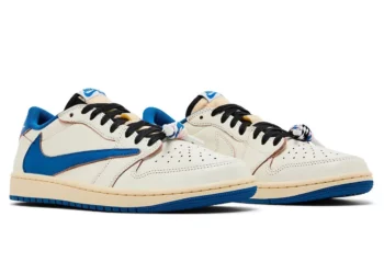Kolaborasi Travis Scott x Fragment x Air Jordan 1 Low OG “Military Blue” Rilis November 2025